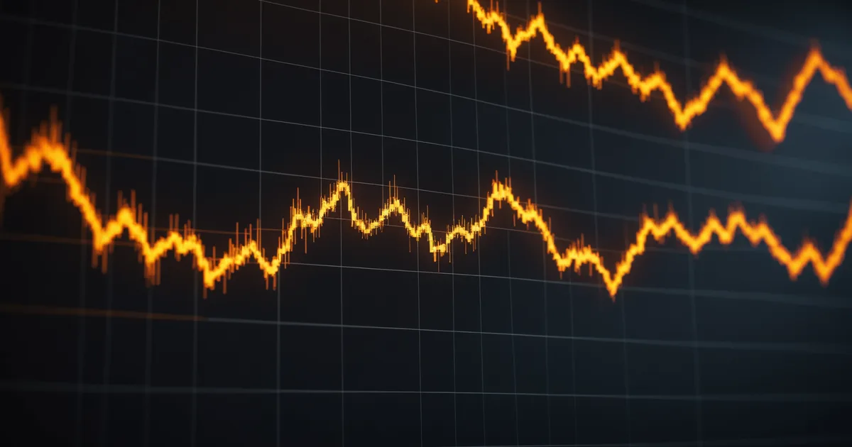 Commodity price index chart overlaid with procurement timing signals
