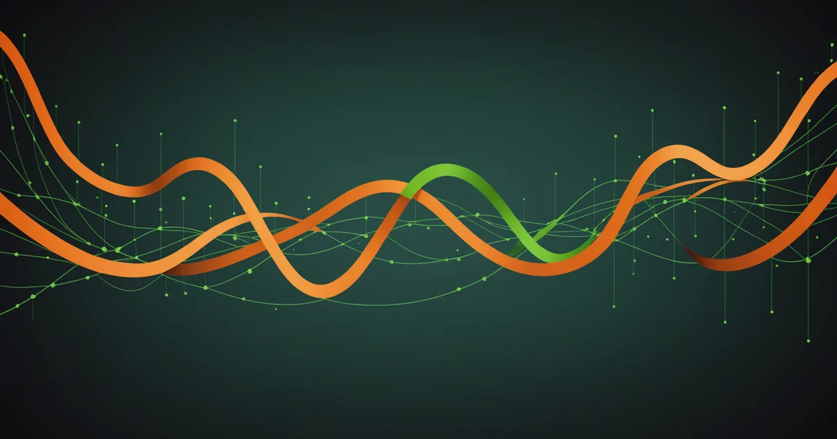 Abstract visualization of lead time variance affecting demand forecast accuracy