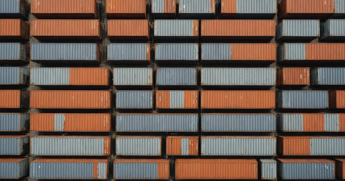 Aerial view of shipping containers at a port, representing supply chain disruption risk signals